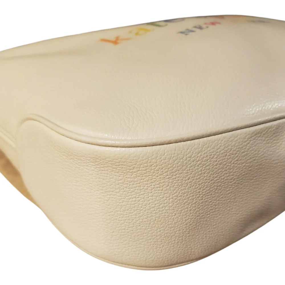 NWOT! Kate Spade White Leather Rainbow Lettered Purse w/ 2 Straps & Dusty - Picture 13 of 16